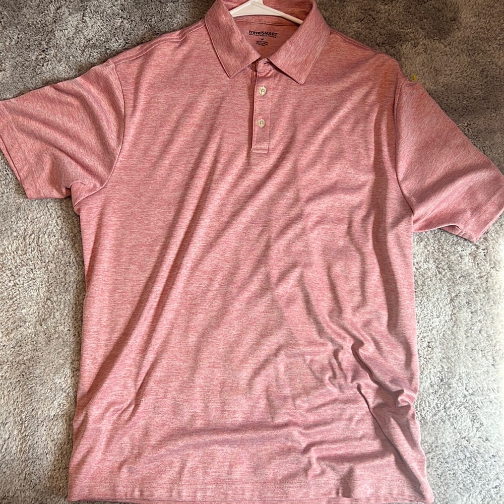-Men’s pink/red polo